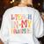 I Teach In My Pajamas Retro Groovy Teacher Humor Women's Sweatshirt Back Print White