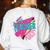 Teacher 90s Retro Colorful Teacher Of The 90s Back To School Women's Sweatshirt Back Print White