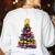 Teacher Crayon Christmas Tree Lights Student School Xmas Women's Sweatshirt Back Print White