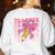 Teacher Pencil Back To School Groovy Pink Teacher First Day Women's Sweatshirt Back Print White