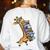 Teacher Shirt Giraffe Holding Books Bookworm Librarian Women's Sweatshirt Back Print White