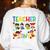 Teacher Of Tiny Superheroes Teach 100th Day Of School Men Women Girls Kids Women's Sweatshirt Back Print White