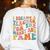 Teachers I Became A Teacher For The Money And Fame Men Women Women's Sweatshirt Back Print White Teachers I Became A Teacher For The Money And Fame Men Women Women's Sweatshirt Back Print White