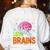 Teachers Love Brains Halloween 2025 Skeleton Costume Women's Sweatshirt Back Print White Teachers Love Brains Halloween 2025 Skeleton Costume Women's Sweatshirt Back Print White