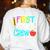 Team 1st Grade Crew Back To School 1st Grade Teacher Kids Women's Sweatshirt Back Print White