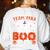 Team Para Boo Crew Halloween Ghost Paraprofessional Teacher Women's Sweatshirt Back Print White