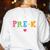 Team Pre-K Shirt PreSchool Teacher Student Back To School Women's Sweatshirt Back Print White