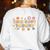 Think Happy Thoughts Teens Spring Positive Message Teachers For Men Women Girls Kids Women's Sweatshirt Back Print White