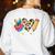 Tie Dye Hippie Peace Love Teach Teacher Appreciation Women's Sweatshirt Back Print White Tie Dye Hippie Peace Love Teach Teacher Appreciation Women's Sweatshirt Back Print White