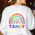 Tiny Human Tamer Watercolor Rainbow Daycare Teacher Women's Sweatshirt Back Print White Tiny Human Tamer Watercolor Rainbow Daycare Teacher Women's Sweatshirt Back Print White