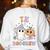 TK Boo Crew Retro Groovy Halloween Floral Ghost TK Teacher Men Women Kids Women's Sweatshirt Back Print White