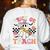 Trick Or Teach Groovy Teacher Halloween Retro Floral Ghost Women's Sweatshirt Back Print White