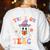 Trick Or Teach Teacher Groovy Ghost Halloween Teacher Women's Sweatshirt Back Print White Trick Or Teach Teacher Groovy Ghost Halloween Teacher Women's Sweatshirt Back Print White