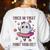 Trick Or Treat Point Your Feet Halloween Ghost Dance Teacher Women's Sweatshirt Back Print White Trick Or Treat Point Your Feet Halloween Ghost Dance Teacher Women's Sweatshirt Back Print White