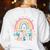 Twinning With My Teacher Bestie Rainbow Matching Teachers Women's Sweatshirt Back Print White
