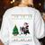 Ugly Christmas Tree Lights Xmas Santa Riding Boston Terrier Women's Sweatshirt Back Print White