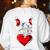 Valentine's Day Boston Terrier Dog Vector Women's Sweatshirt Back Print White