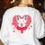 Valentine's Day Boston Terrier Heart Women's Sweatshirt Back Print White