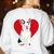 Valentine's Day Boston Terrier Lover Women's Sweatshirt Back Print White