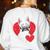 Valentine's Day Boston Terrier Women's Sweatshirt Back Print White