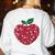 Valentines Day Teacher Hearts Apple Love Teach Women Men Women's Sweatshirt Back Print White Valentines Day Teacher Hearts Apple Love Teach Women Men Women's Sweatshirt Back Print White