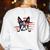 Vintage Boston Terrier Dad American Flag Father's Day Women's Sweatshirt Back Print White