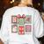 Vintage Preppy Very Merry Teacher Santa Stamps Christmas Women's Sweatshirt Back Print White