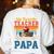 Vintage Retro My Favorite Teacher Calls Me Papa Father's Day Women's Sweatshirt Back Print White