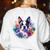 Watercolor Floral Boston Terrier Mama Dog Lover Mother's Day Women's Sweatshirt Back Print White