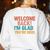 Welcome Back I'm Glad You'Re Here Retro Teacher Greeting Women's Sweatshirt Back Print White Welcome Back I'm Glad You'Re Here Retro Teacher Greeting Women's Sweatshirt Back Print White