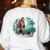 Whimsical Forest Adventures Sasquatch Bigfoot Walking Boston Terrier Dog Lovers Women's Sweatshirt Back Print White