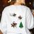 Xmas Lighting Tree Santa Riding Boston Terrier Christmas Women's Sweatshirt Back Print White