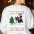 Xmas Tree Lighting Santa Riding Boston Terrier Christmas Women's Sweatshirt Back Print White