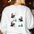 Xmas Tree Santa Riding Boston Terrier Christmas Women's Sweatshirt Back Print White
