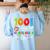 100 Days Of Living That 2nd Grade Life Boy Girl Teacher Women's Sweatshirt Back Print Light Blue