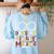 100 Days Of Mischief Managed Teacher Kid 100th Day Of School Women's Sweatshirt Back Print Light Blue