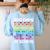 100 Days Of School Heart Love Teacher Or Student 100th Day Women's Sweatshirt Back Print Light Blue