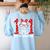 100 Days Smarter 101st Day School Dalmatian Dog Teacher Kids Women's Sweatshirt Back Print Light Blue