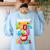 100th Day Of School Teachers Kids Child Happy 100 Days Women's Sweatshirt Back Print Light Blue 100th Day Of School Teachers Kids Child Happy 100 Days Women's Sweatshirt Back Print Light Blue