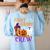 1st Grade Boo Crew Teacher Student Halloween Costume Women's Sweatshirt Back Print Light Blue
