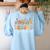 2nd Second Grade Teacher Wildflower Back To School Floral Women's Sweatshirt Back Print Light Blue