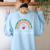 4K Squad Crew Team Teacher Kindergarten Kinder Elementary Women's Sweatshirt Back Print Light Blue 4K Squad Crew Team Teacher Kindergarten Kinder Elementary Women's Sweatshirt Back Print Light Blue