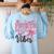 4th Fourth Grade Vibes Back To School Coquette Teacher Girl Women's Sweatshirt Back Print Light Blue 4th Fourth Grade Vibes Back To School Coquette Teacher Girl Women's Sweatshirt Back Print Light Blue