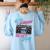 4th Grade Is My Jam Vintage 80s Boombox Teacher Student Women's Sweatshirt Back Print Light Blue