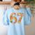 67 6 7 Fall Leaves For Teachers 67 Teacher Women's Sweatshirt Back Print Light Blue 67 6 7 Fall Leaves For Teachers 67 Teacher Women's Sweatshirt Back Print Light Blue