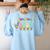 67 Ice Cream Drip Meme Square Root 4489 Slang Teacher Math Women's Sweatshirt Back Print Light Blue