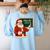 67 Teacher Christmas Santa Six Seven Meme Brainrot Math Joke Women's Sweatshirt Back Print Light Blue