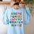 ABC Cute Monster Alphabet Halloween Teacher Costume Kids Women's Sweatshirt Back Print Light Blue