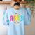 ABCD Kindergarten Rocks Back To School Teachers Students Women's Sweatshirt Back Print Light Blue ABCD Kindergarten Rocks Back To School Teachers Students Women's Sweatshirt Back Print Light Blue