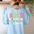 ABCD Kindergarten Rocks Pencil Lightning Teachers Rock Boys Women's Sweatshirt Back Print Light Blue